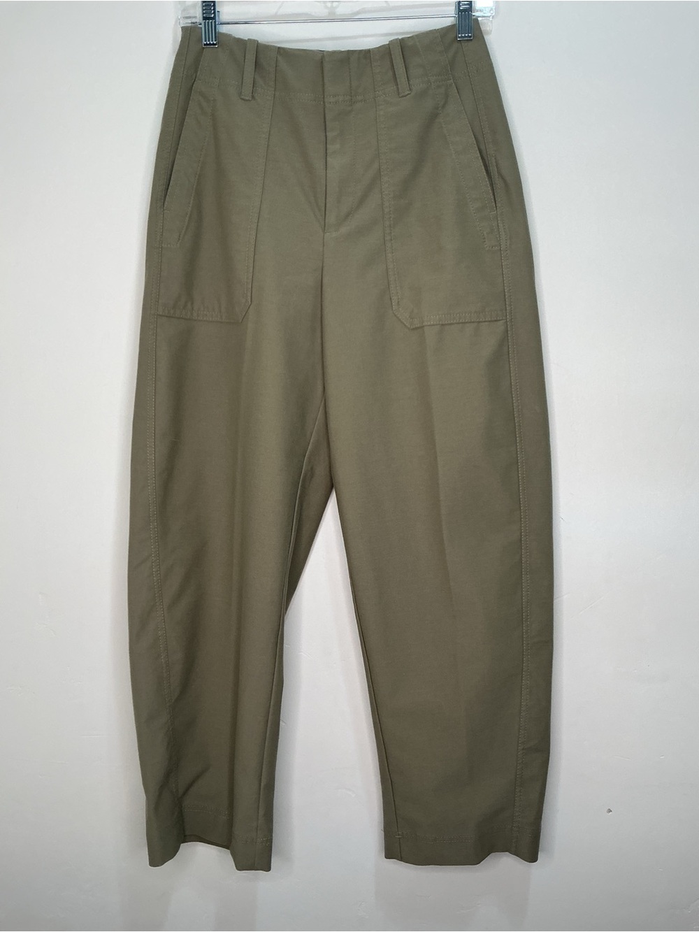 Athleta Skyline olive high-rise barrel leg pants Sz4 - Picture 3 of 8
